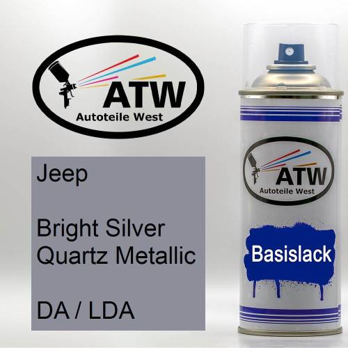 Jeep, Bright Silver Quartz Metallic, DA / LDA: 400ml Sprühdose, von ATW Autoteile West.